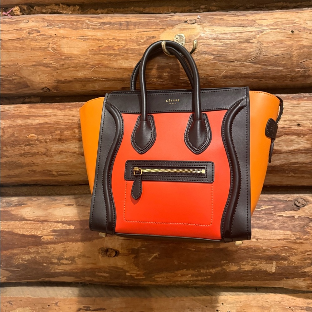 NWOT Gorgeous Celine Orange & Red Purse